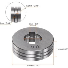 PULLY MIG WIRE ROLLER LINCOLN TYPE – SUITABLE FOR 0.8mm to 1.0mm WIIRE, DIMENSIONS: 35mm x 15mm x 11mm